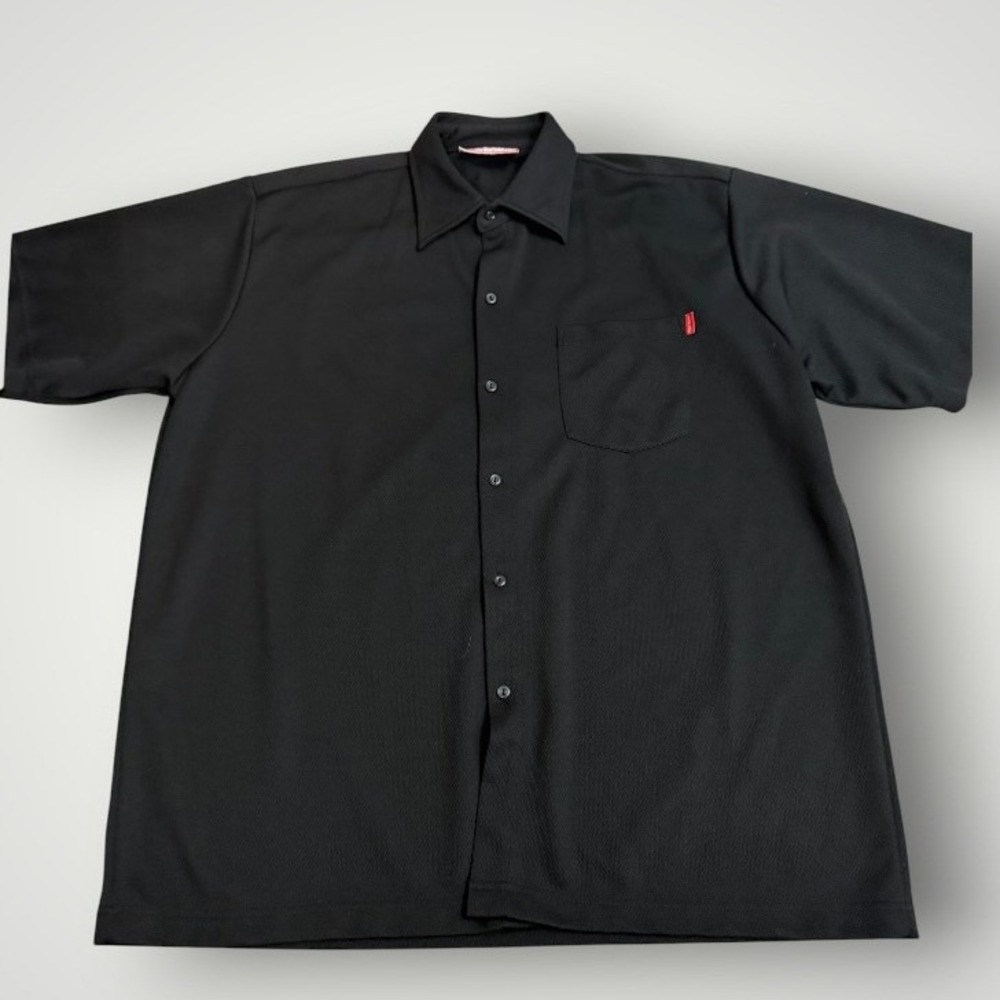 Mac Tools Button Up Shirt Men XL Black Embroidered Workwear Shop Mechanic Racing